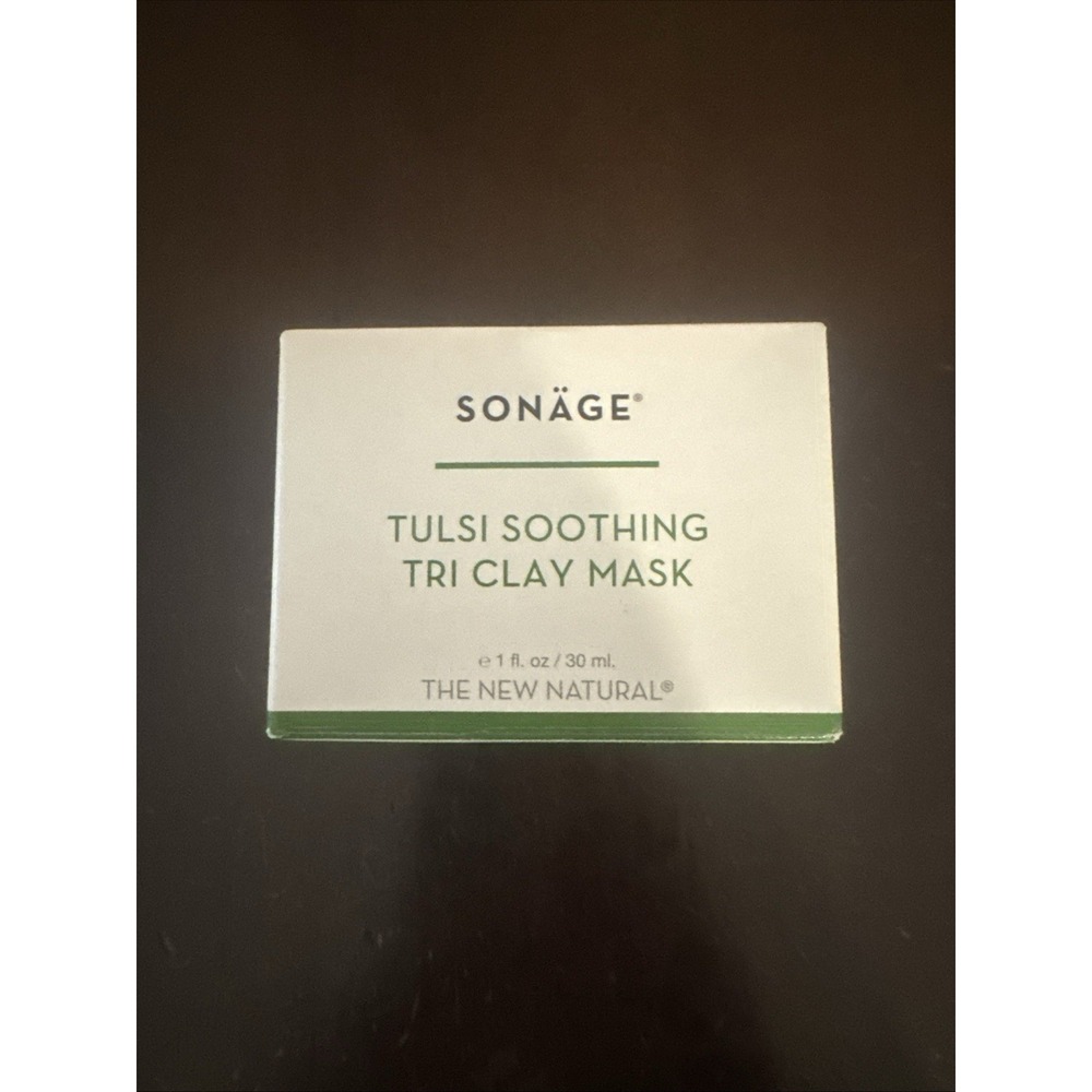 Sonage Tulsi Soothing Tri Clay Mask 30mL Cruelty & Paraben Free Calms Skin USA
